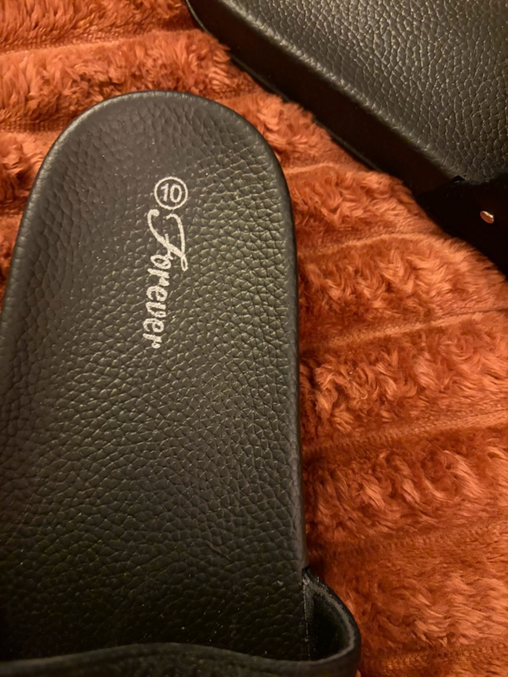 Forever Black Pearl & Rhinestone Slide Sandals - Picture 3 of 3